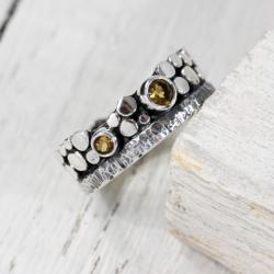 Srebrny pierścionek z cytrynem - Pierścionki - Biżuteria