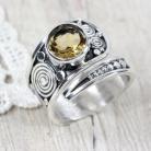 Pierścionki Srebrny,regulowany pierścionek z cytrynem
