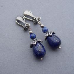 klipsy,eleganckie,klasyczne,lapis lazuli - Klipsy - Biżuteria