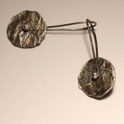 surowy,srebrne kolczyki z cyrkonią - Kolczyki - Biżuteria