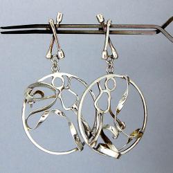 kolczyki srebrne,metaloplastyka - Kolczyki - Biżuteria