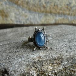 pierścionek z kyanitem,niebieski,indygo,bajkowy - Pierścionki - Biżuteria