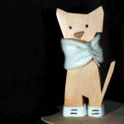 dekoracja z drewna,kot - Inne - Wyposażenie wnętrz