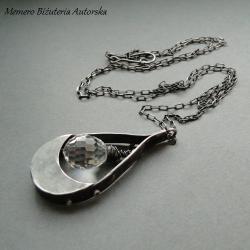 srebro,Swarovski,bezbarwny,surowy - Wisiory - Biżuteria