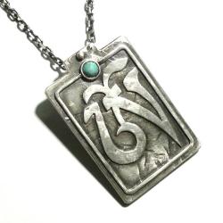 wisior,srebro,turkus,om,amulet - Wisiory - Biżuteria