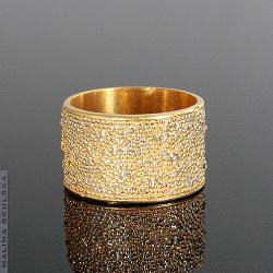 pierścionek,srebrny,złocony,obrączka,faktura - Pierścionki - Biżuteria