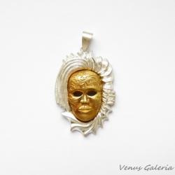 srebro,maska, - Wisiory - Biżuteria