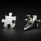 Dla mężczyzn srebrne spinki do mankiet&oacute;w,srebrne spinki puzzle