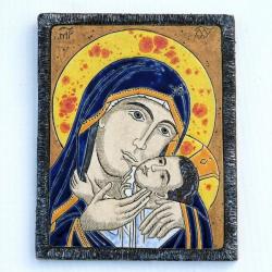 Matka Boża,ikona,ceramika,obraz,Beata Kmieć, - Ceramika i szkło - Wyposażenie wnętrz
