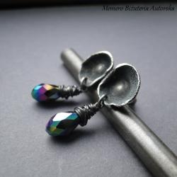 srebro,kwarc,hologram,sztyfty - Kolczyki - Biżuteria