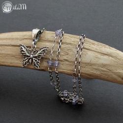 Naszyjnik ze srebra i tanzanitu - Naszyjniki - Biżuteria