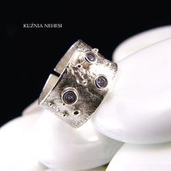 Nehesi,pierścień,ze srebra,z tanzanitami - Pierścionki - Biżuteria