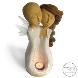 świecznik,na świeczkę,zakochani,para,ślub - Ceramika i szkło - Wyposażenie wnętrz