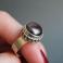 Pierścionki pierścionek srebro filigran perła granat grafit