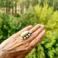 Pierścionki bursztyn z amazonitem w pierścionku