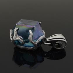aqua aura,kryształ górski,organiczny - Wisiory - Biżuteria