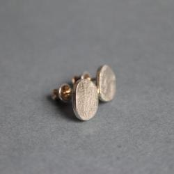 kolczyki srebro matowione drapane - Kolczyki - Biżuteria