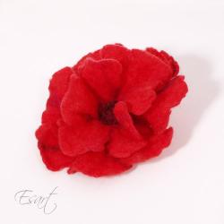 kwiat broszka czerwona mak - Broszki - Biżuteria