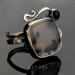 pierścień,dendrytowy,minimalistyczny,litori - Pierścionki - Biżuteria