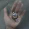 Naszyjniki pierścionek,srebrny,z labradorytem,fioletowy