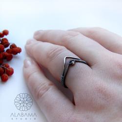 oryginalny srebrny pierścionek wykonany ręcznie - Pierścionki - Biżuteria