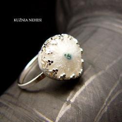Nehesi,pierścien,mały,ze srebra,z minerałami - Pierścionki - Biżuteria