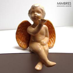aniołek,figurka siedząca,romantyczny,całuśny - Ceramika i szkło - Wyposażenie wnętrz