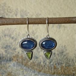 kolczyki z kyanitami,niebieskie,kobiece - Kolczyki - Biżuteria