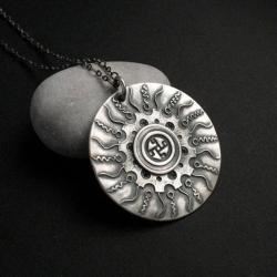 mandala,wisior srebrny,medalion,art clay - Wisiory - Biżuteria