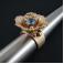 Pierścionki pierścień z niebieskim oczkiem,kwiat,kwiatowy