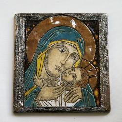 Matka Boska,ikona,ceramika,obraz,Kmieć - Ceramika i szkło - Wyposażenie wnętrz