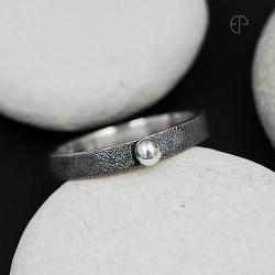 pierścionek,oksydowany,piaskowany - Pierścionki - Biżuteria