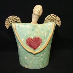 anioł,serce,miłość,ceramika, - Ceramika i szkło - Wyposażenie wnętrz