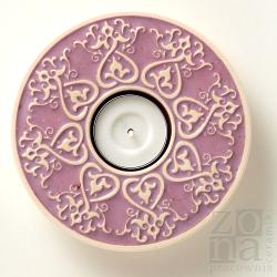 ceramiczny lampion,świecznik,ornament,fiolet - Ceramika i szkło - Wyposażenie wnętrz