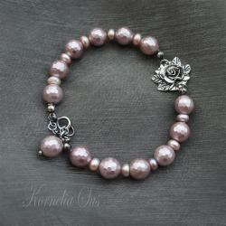 bransoletka,srebrna,perłowa,romantyczna - Bransoletki - Biżuteria