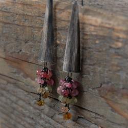kolczyki gronka z kolorowymi turmalinami - Kolczyki - Biżuteria