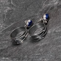 kolczyki z lapis lazuli,srebrne koła - Kolczyki - Biżuteria