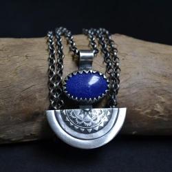 wisior z lapis lazuli,naszyjnik z lapis lazuli,n - Naszyjniki - Biżuteria