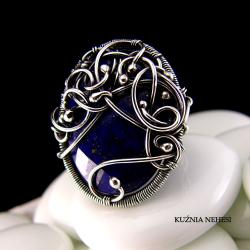 Nehesi,pierścień,ze srebra,z Lapisem Lazuli - Pierścionki - Biżuteria