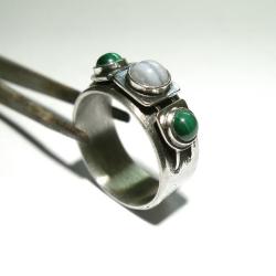 pierścień,srebro,chalcedon - Pierścionki - Biżuteria