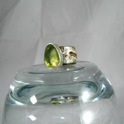 obrączka srebrna z prenitem - Pierścionki - Biżuteria