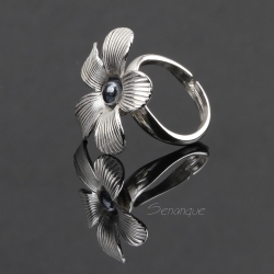 srebro,kwiat - Pierścionki - Biżuteria