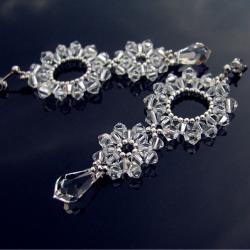 ślubne kolczyki koła Swarovski Crystal srebro - Kolczyki - Biżuteria