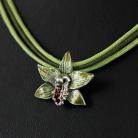 Wisiory storczyk,orchidea,zielony,srebrny,