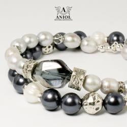 bransoleta damska,perły,komplet - Bransoletki - Biżuteria