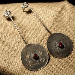 surowy,srebrne kolczyki z cyrkonią - Kolczyki - Biżuteria