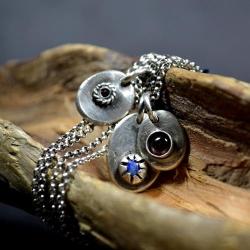 naszyjnik ze srebrem i kamieniami,surowy naszyjnik - Naszyjniki - Biżuteria