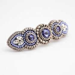 haftowana klamra,Swarovski,spinka koralikowa - Do włosów - Biżuteria