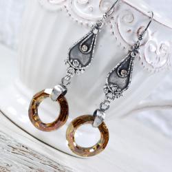 Srebrne kolczyki z kryształami Swarovskiego - Kolczyki - Biżuteria