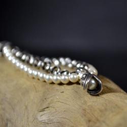 bransoletka z perełek,srebro z perłami - Bransoletki - Biżuteria